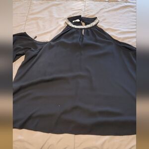 Maurices Black Top with Sparkling Neckline